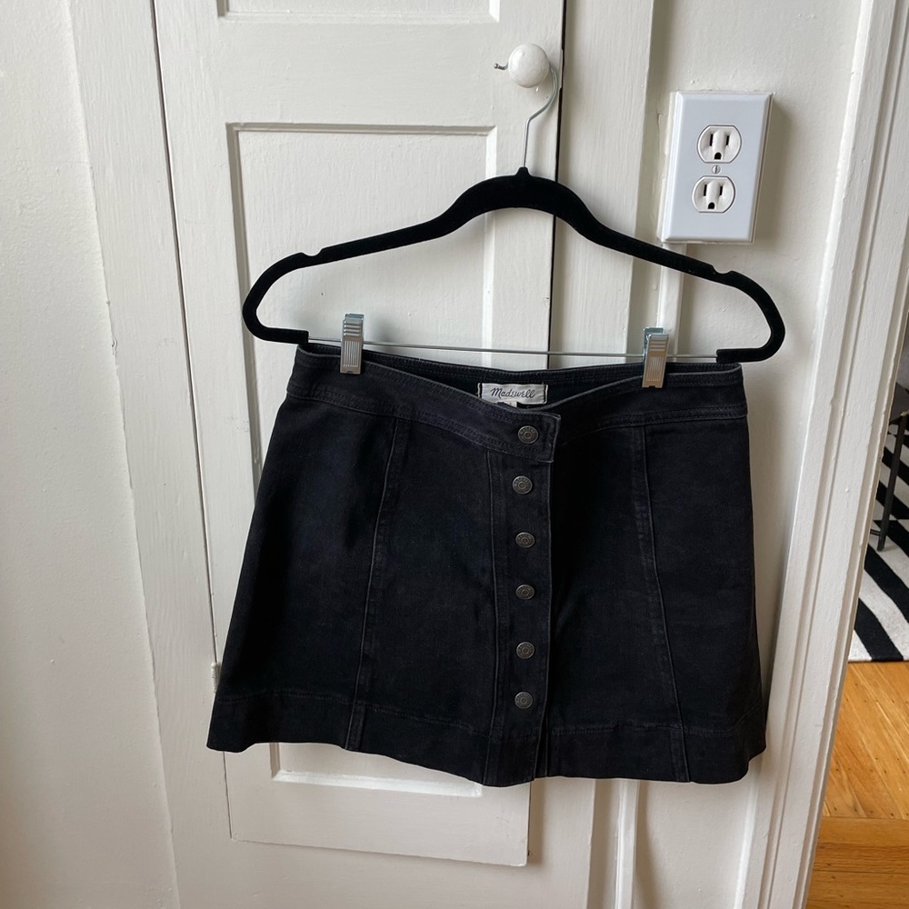 Black denim Madewell skirt
